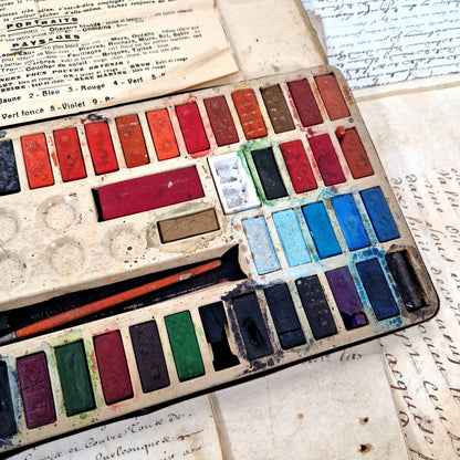 palette ancienne photo noir blanc a colorier