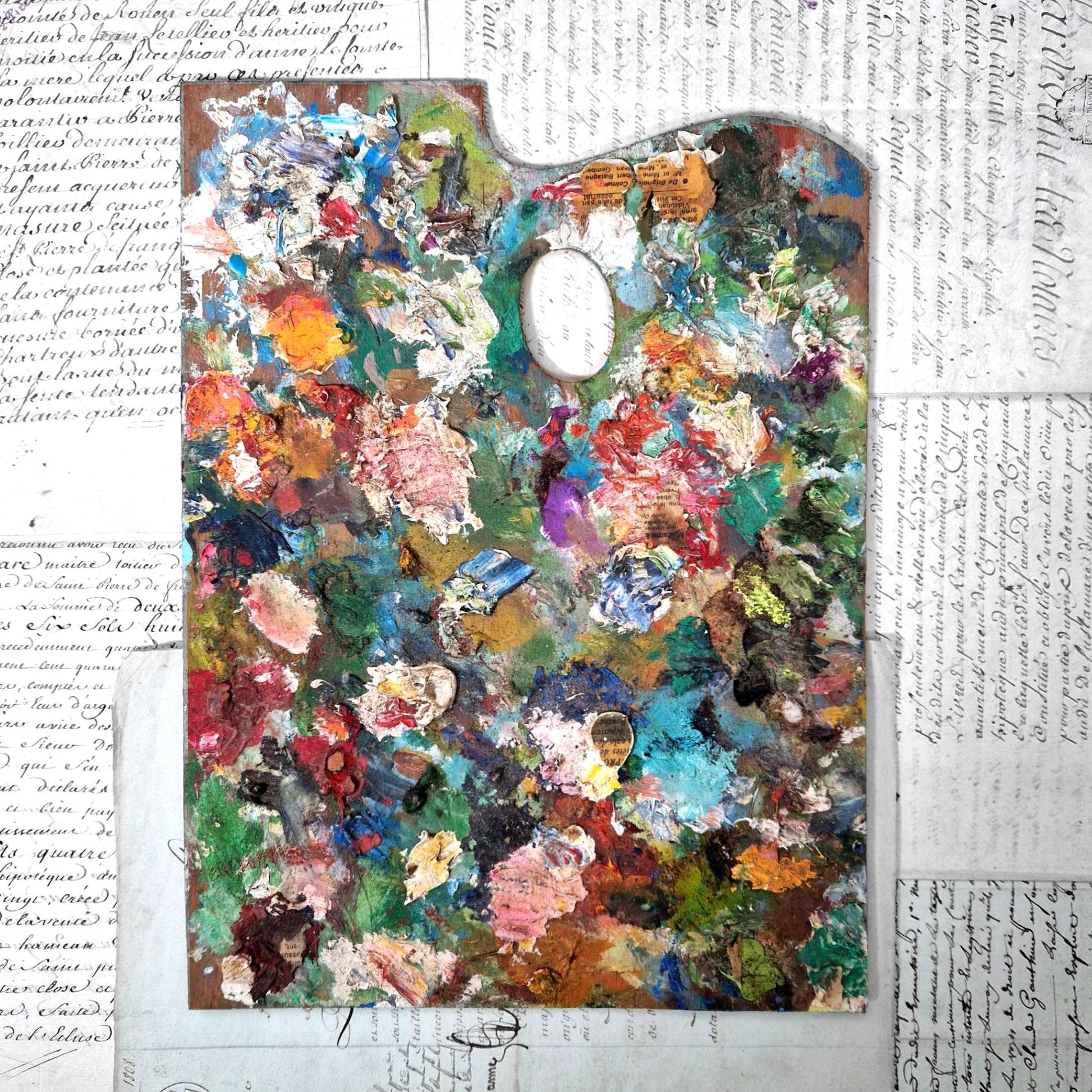 palette artistique vintage couleurs en relief