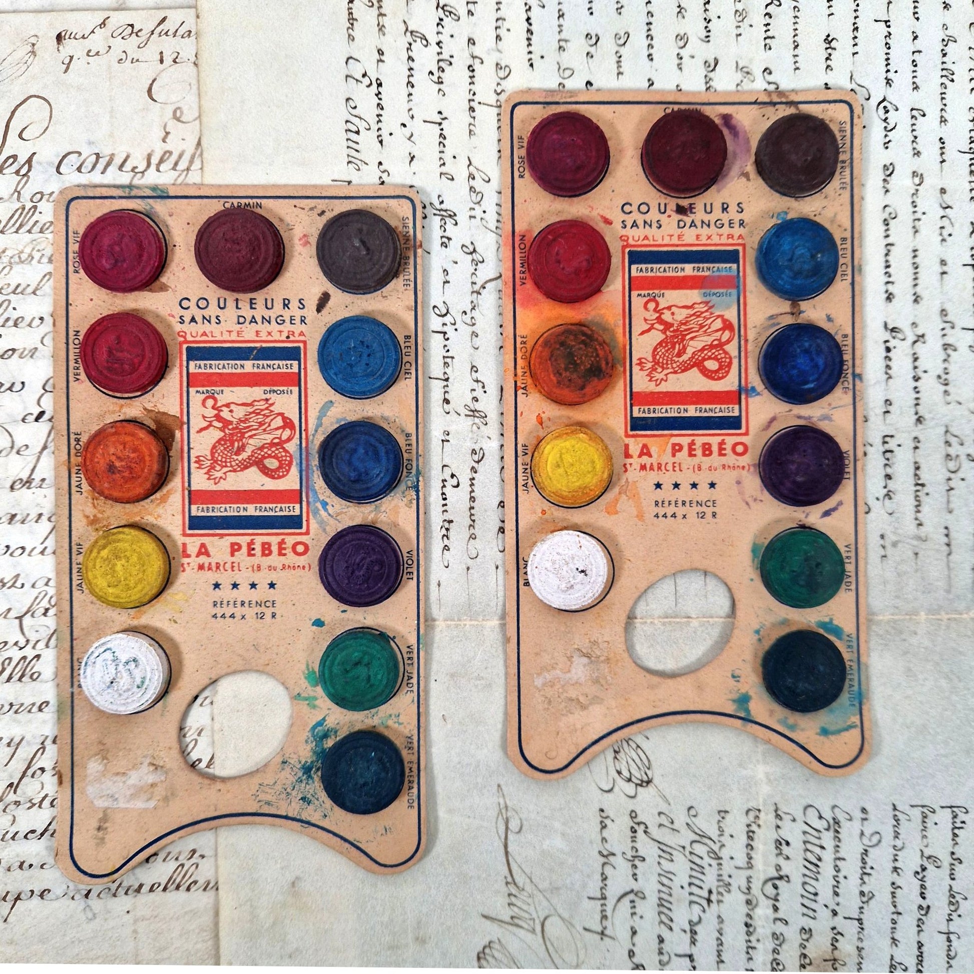 palette gouache vintage france