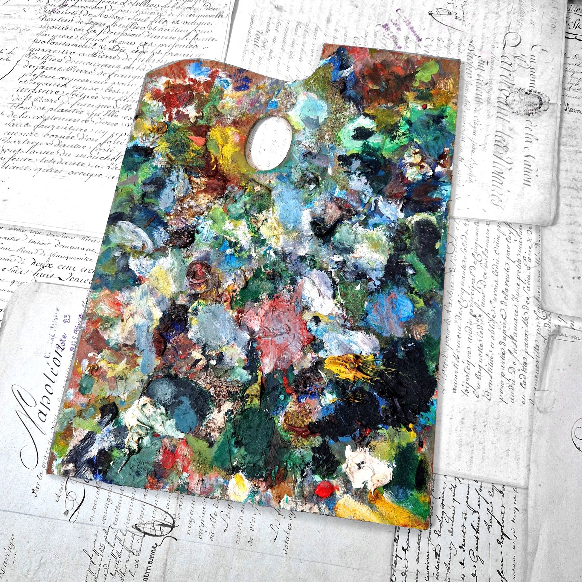 palette peintre ancienne artiste