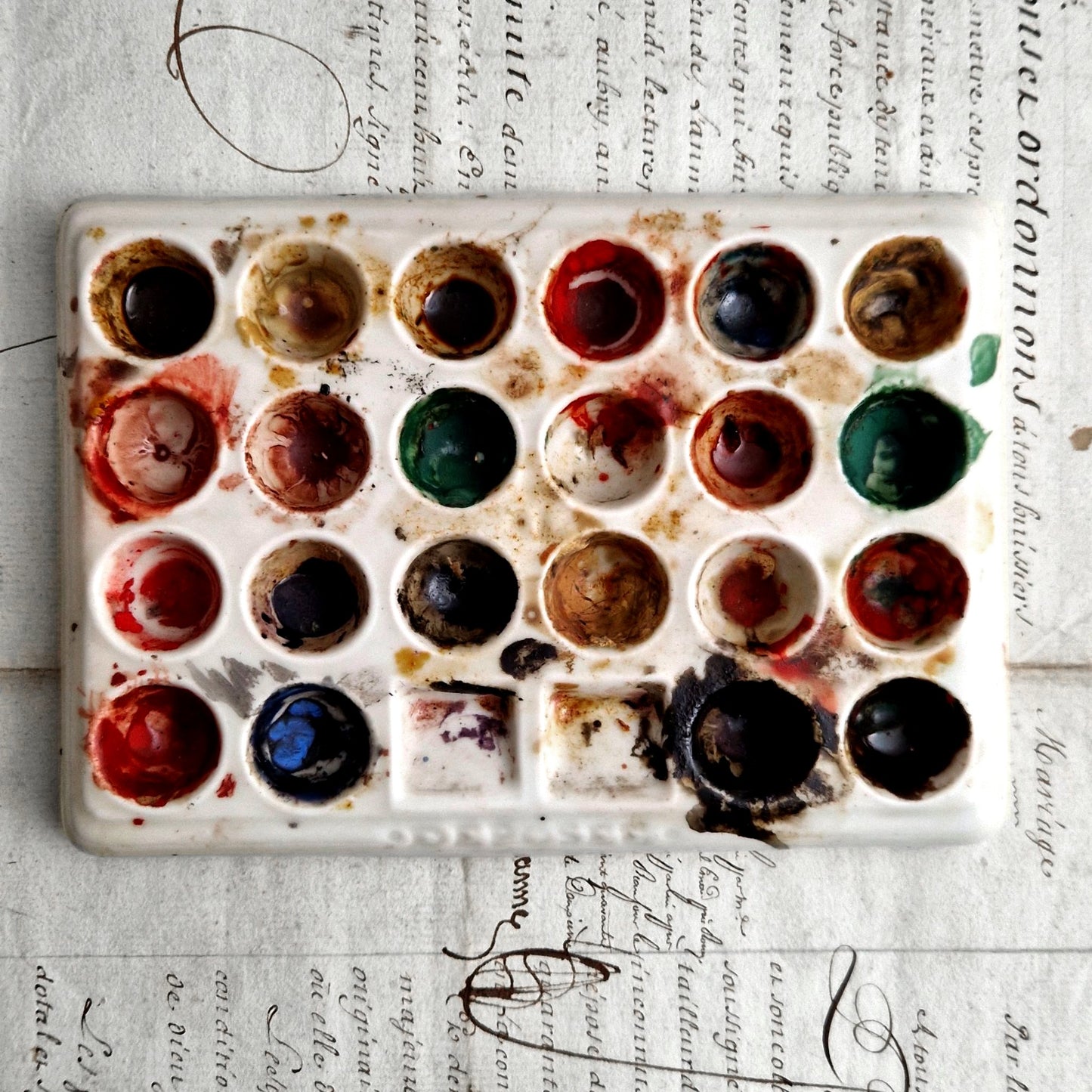 palette peinture aquarelle france 1900