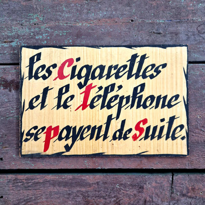 pancarte ancienne cigarettes telephone