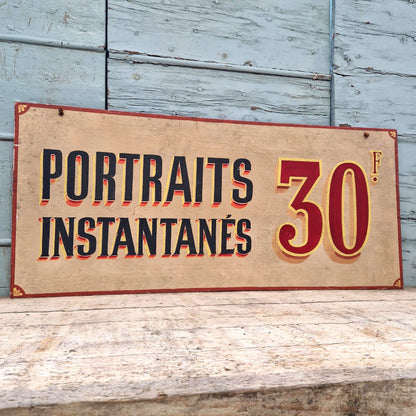 pancarte ancienne portraits instantanes