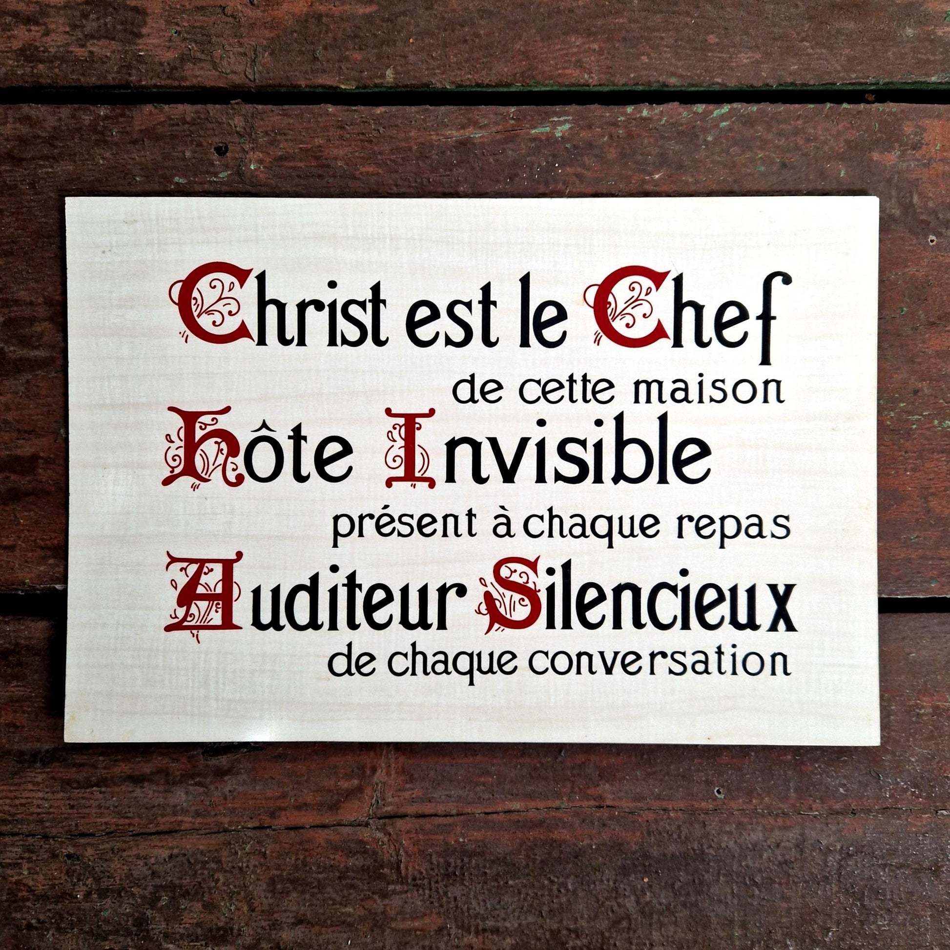 pancarte chrétienne déco maison