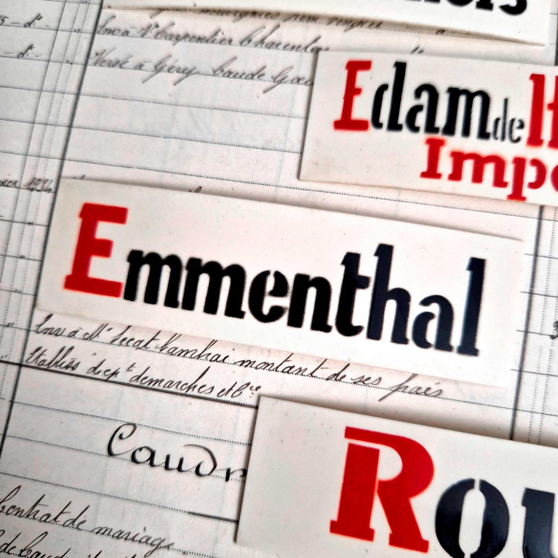 pancarte fromage rouy plastique typographie