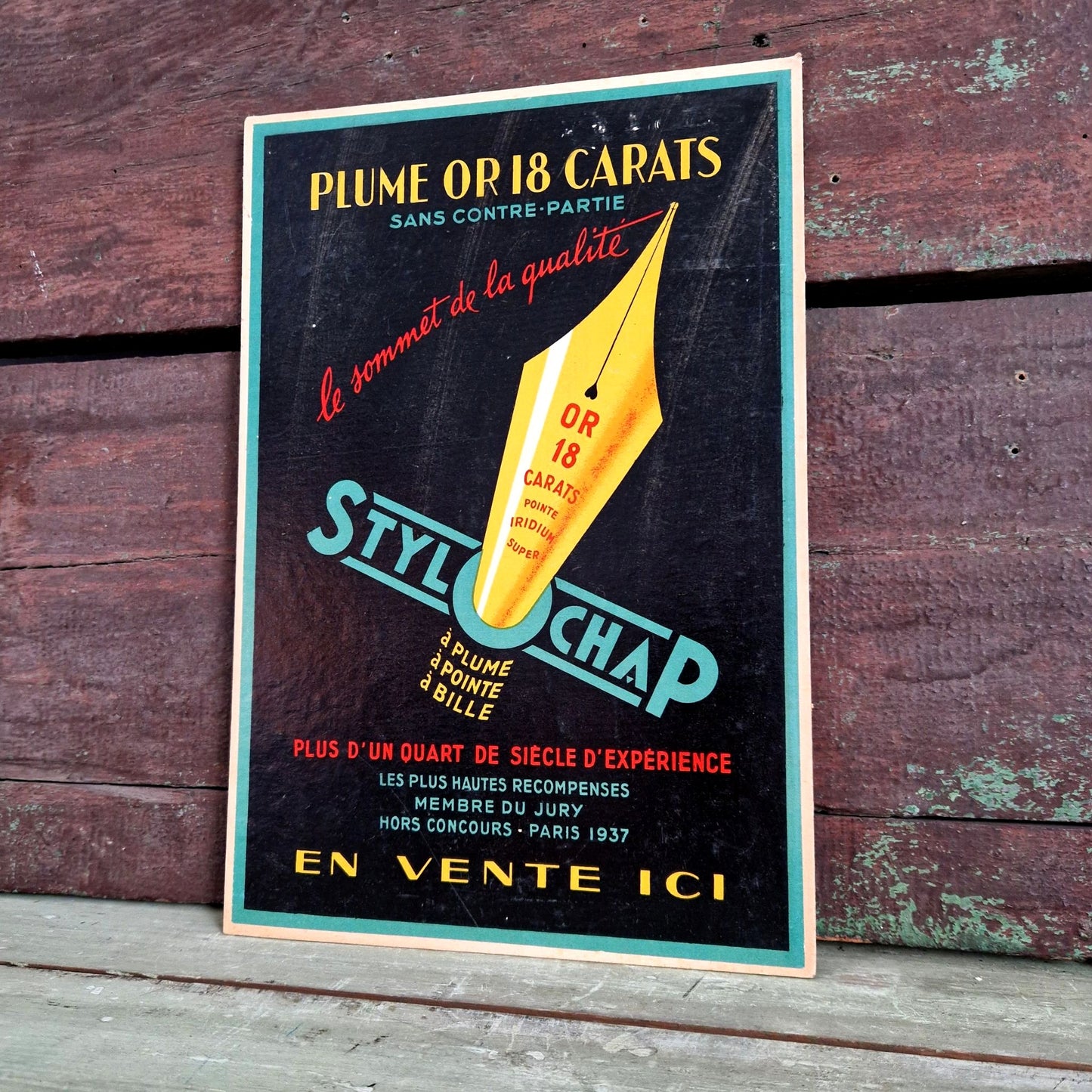 pancarte publicitaire papeterie ancienne