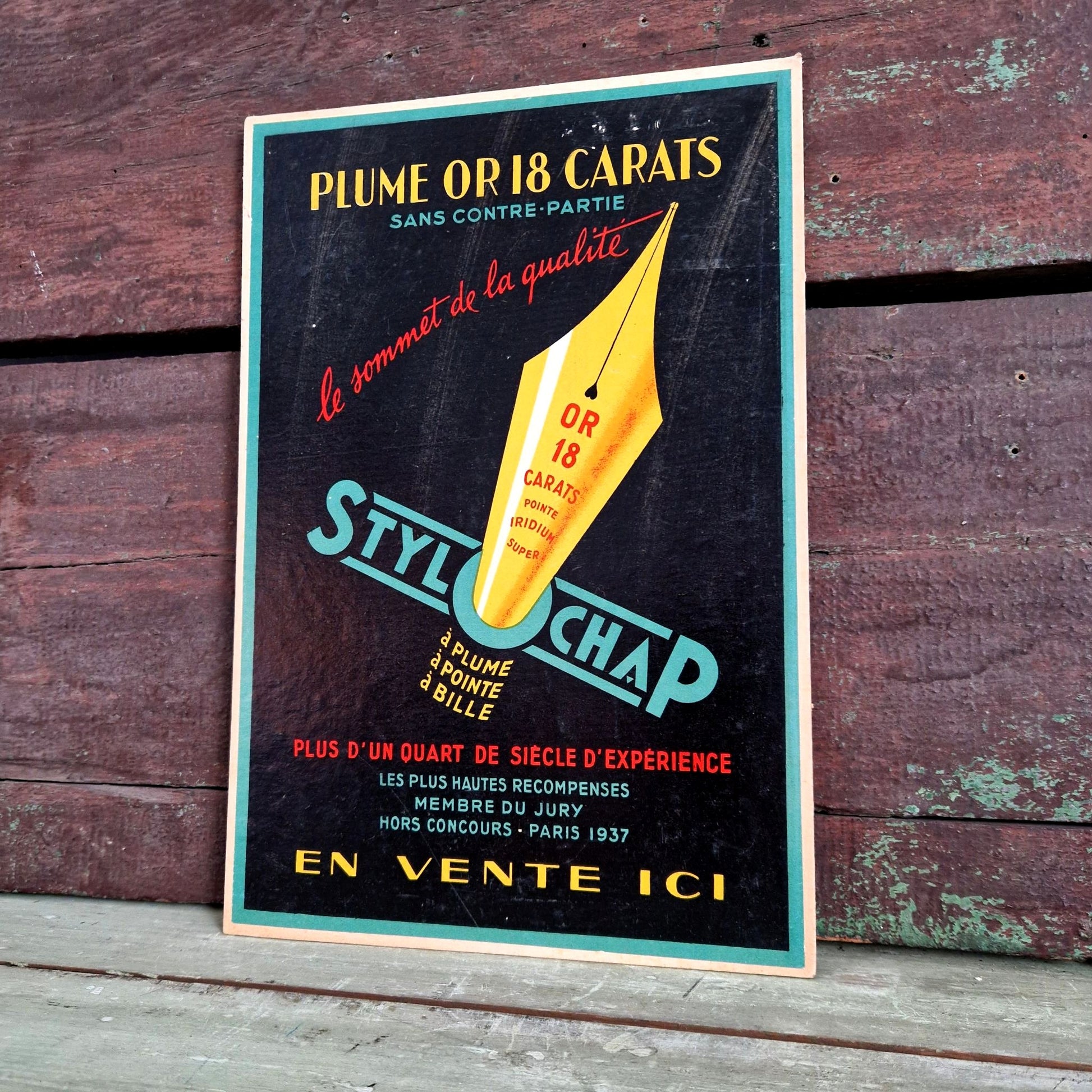 pancarte publicitaire papeterie ancienne