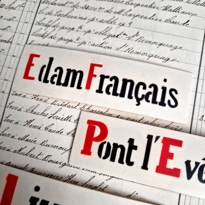 pancarte reblochon fromage ancien typographie