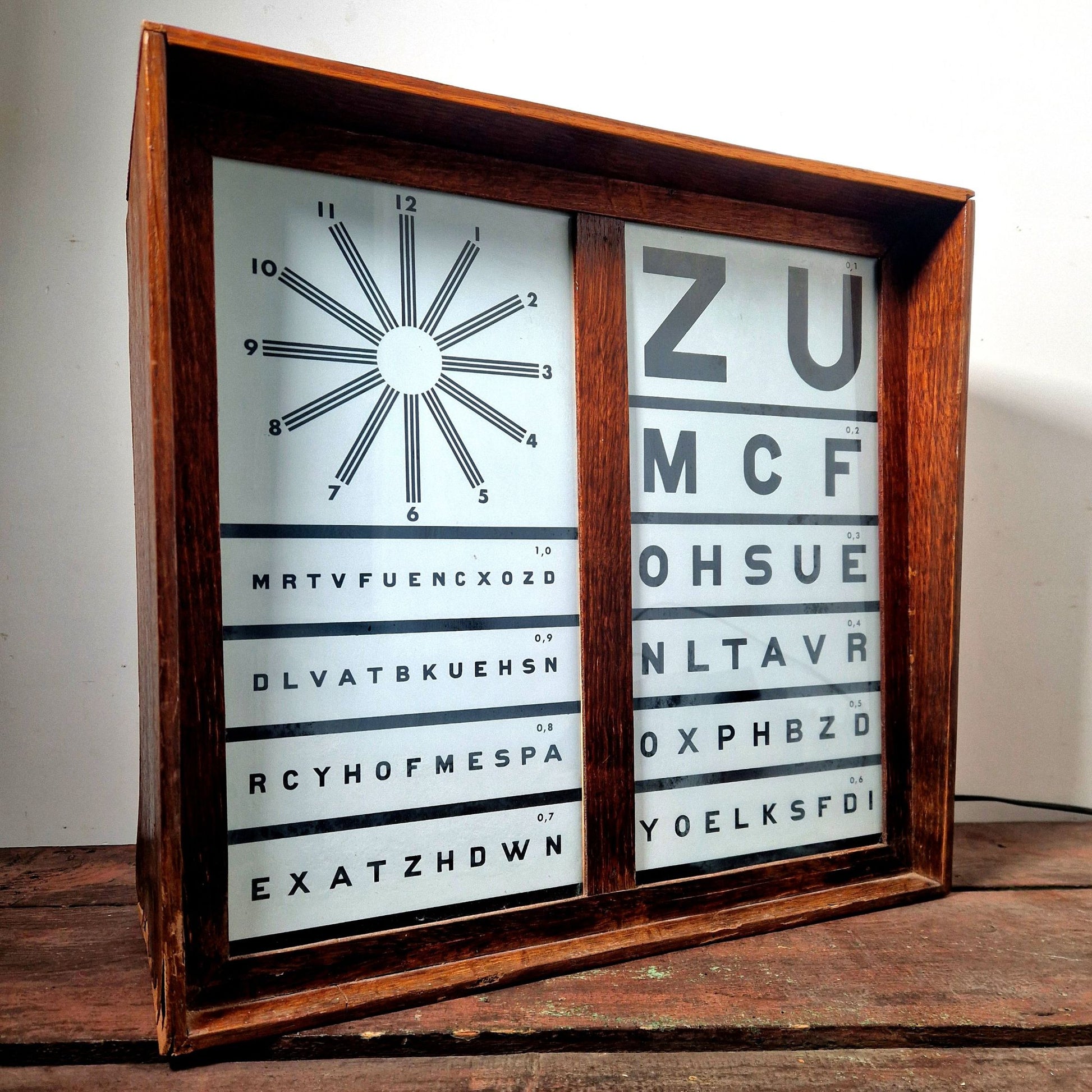 panneau test visuel eclairé