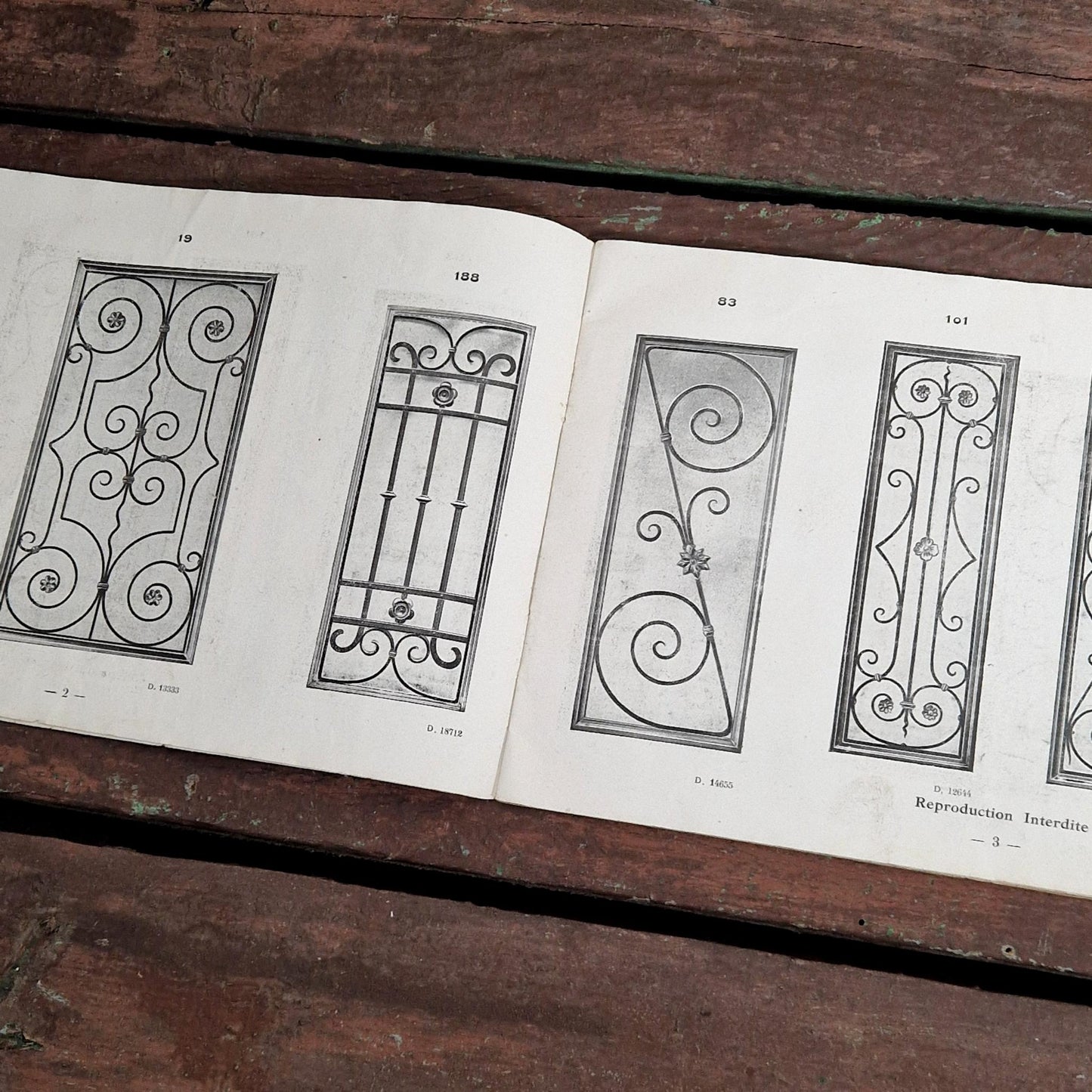 panneaux de portes en fer forgé 1925