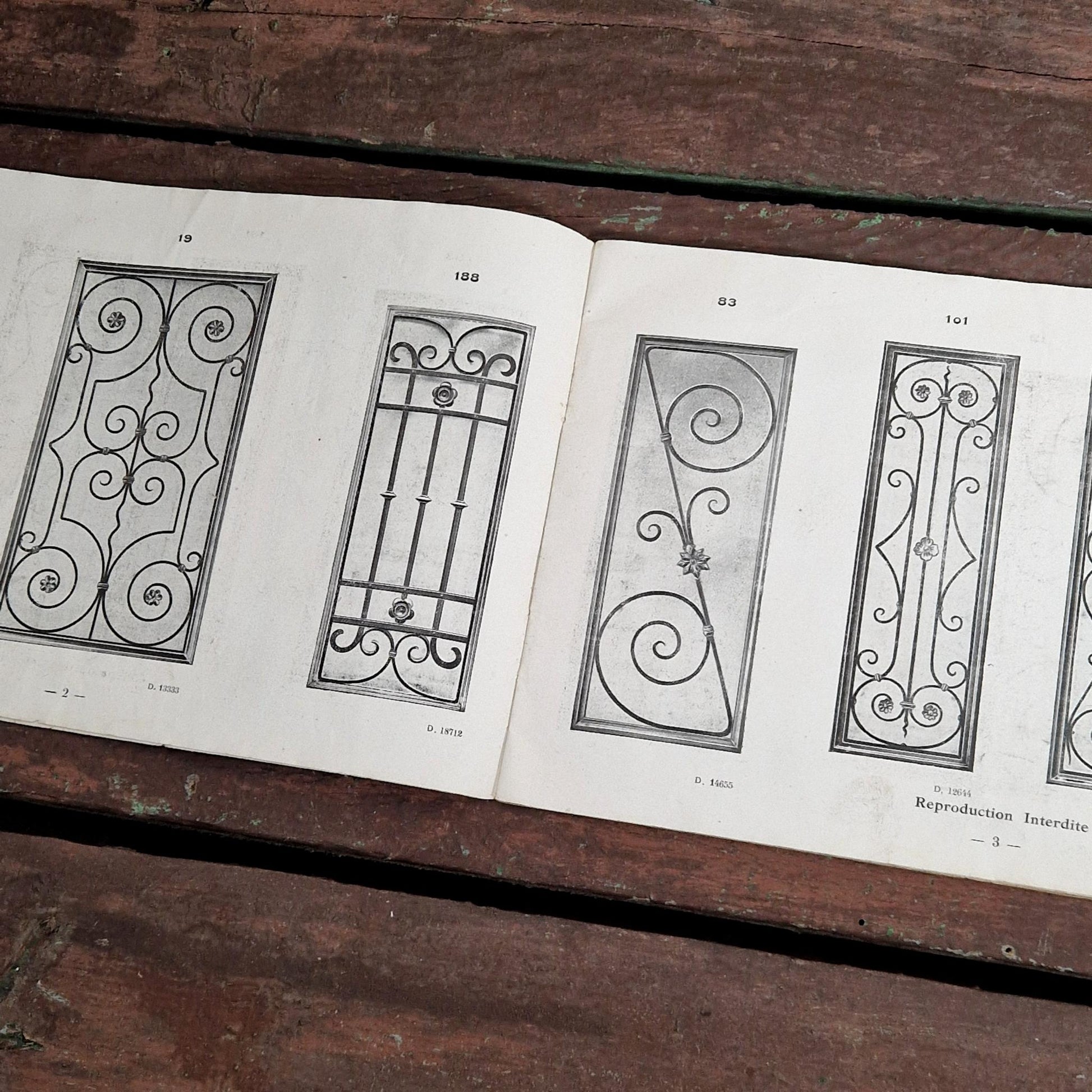 panneaux de portes en fer forgé 1925