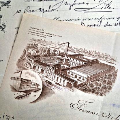 papier en-tête illustration usine