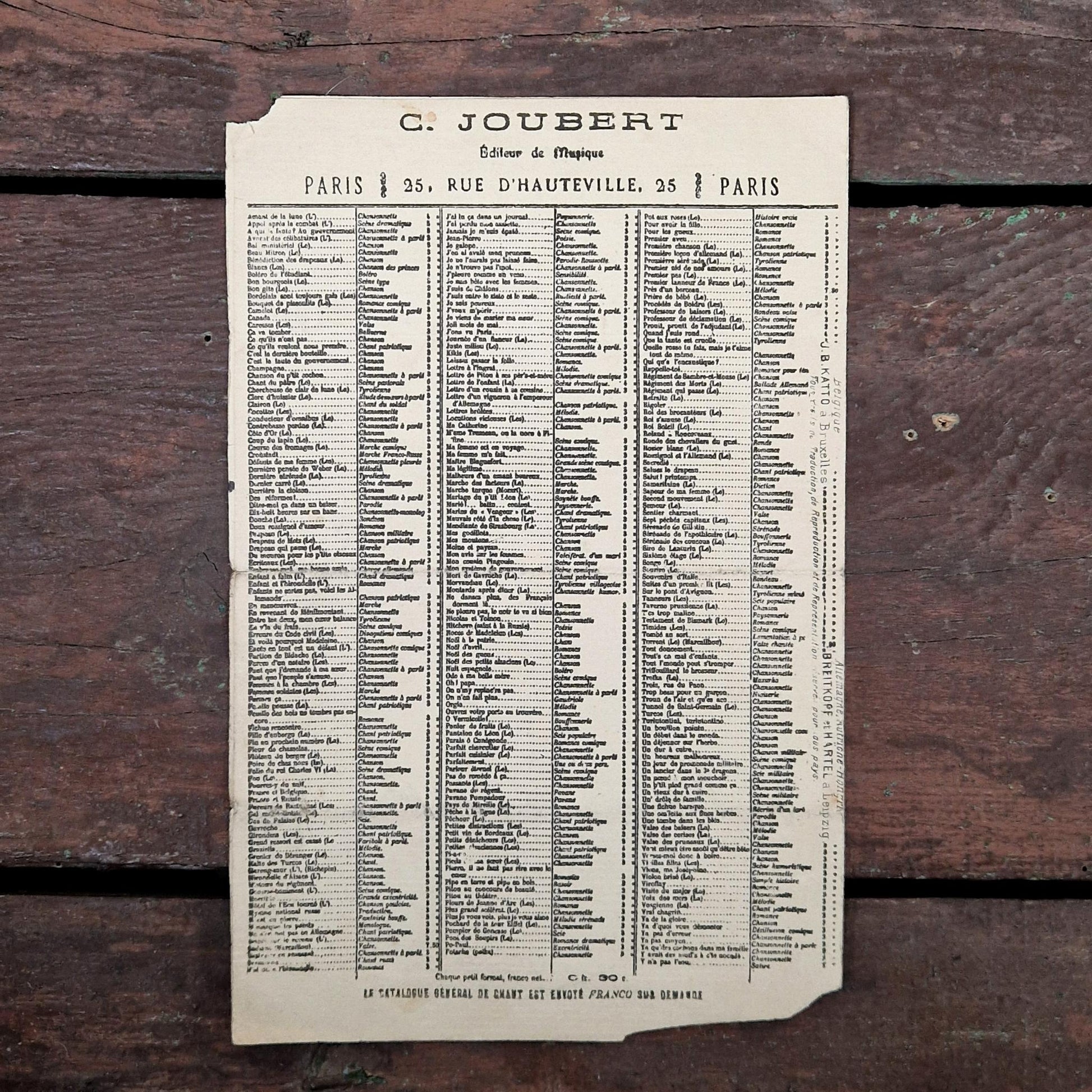 parisian cabaret song 1895