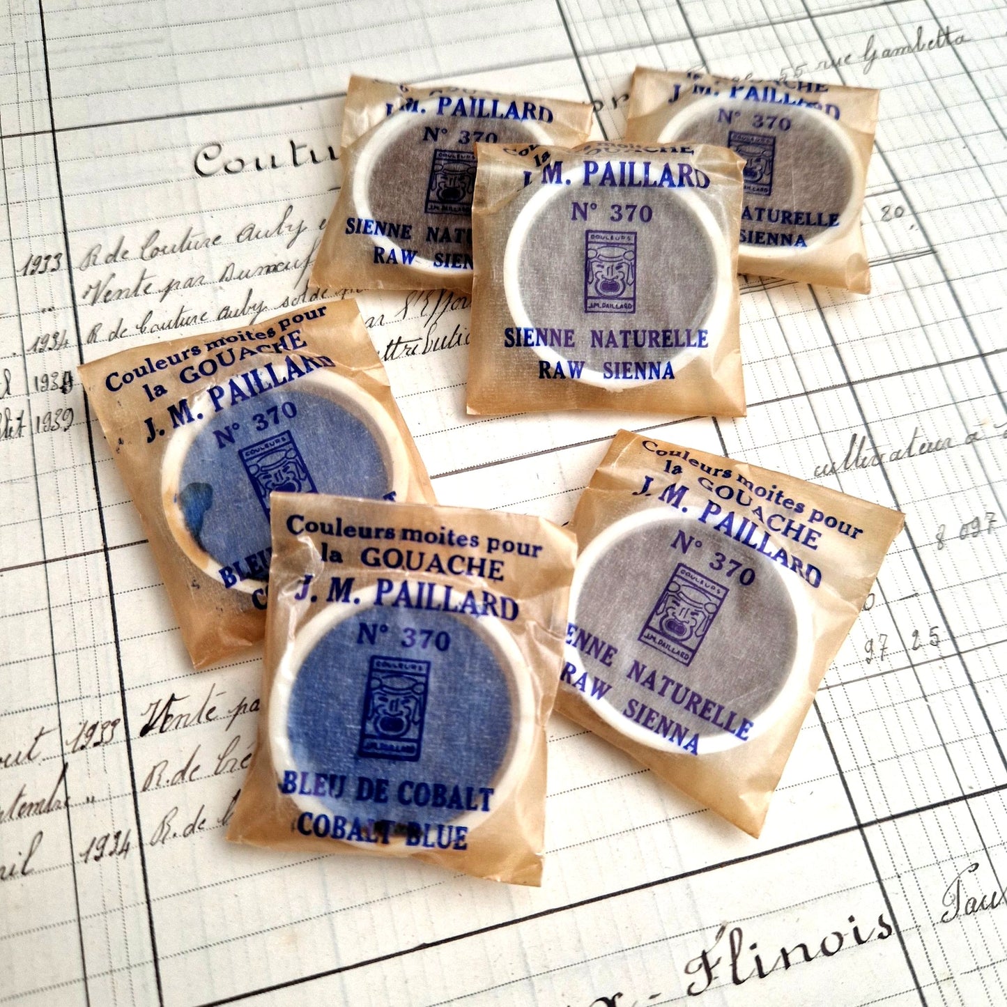 pastilles de gouache ancienne paillard