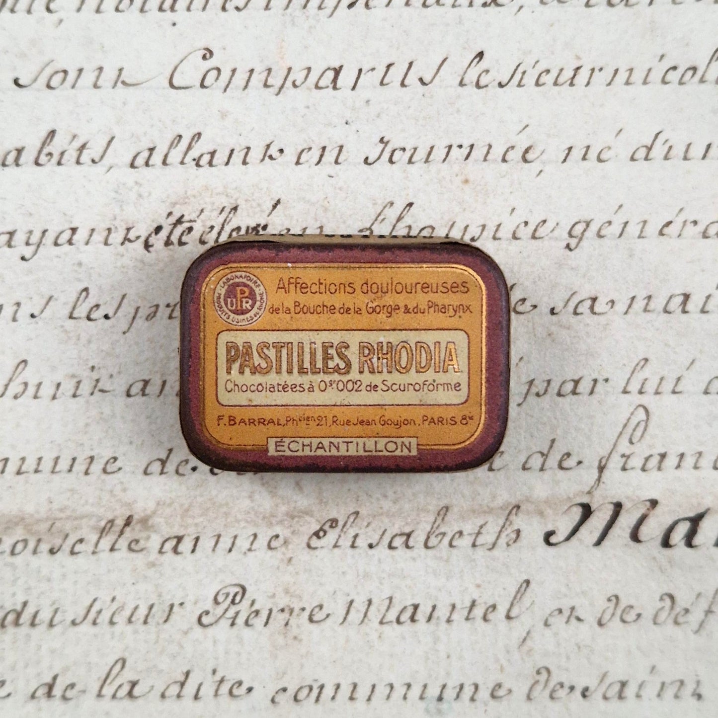 Boîte échantillon « Pastilles Rhodia » - F. Barral, Paris