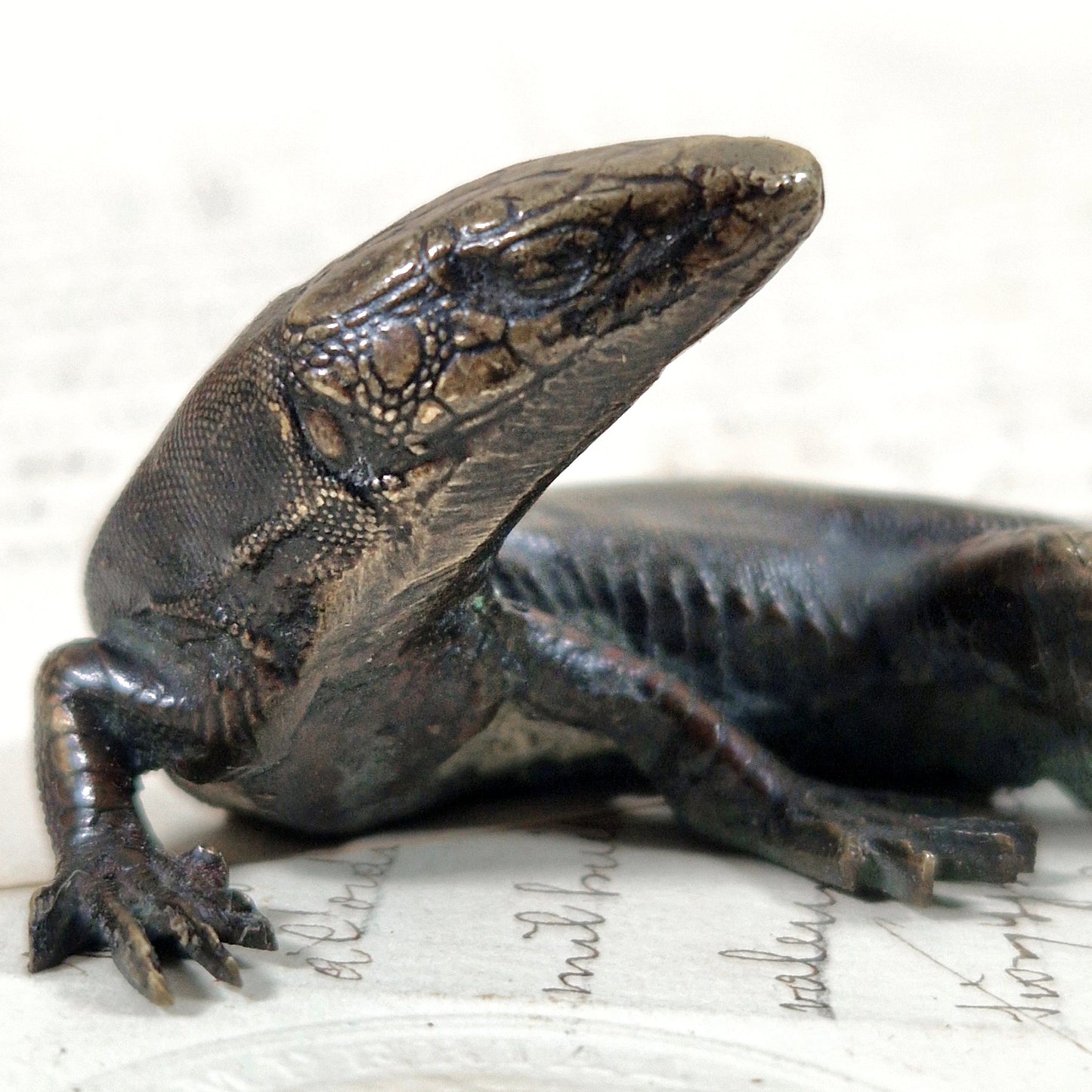 petit bronze animaux decoration lezard