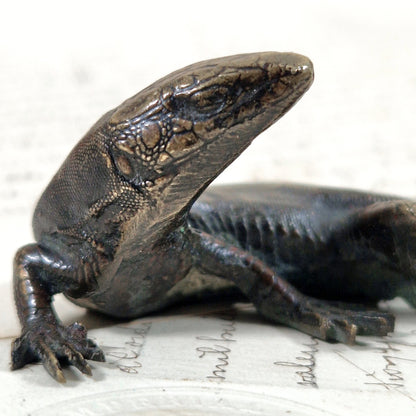 petit bronze animaux decoration lezard