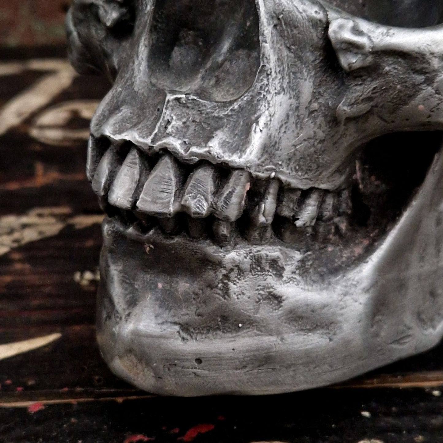 pewter skull decorative royan france