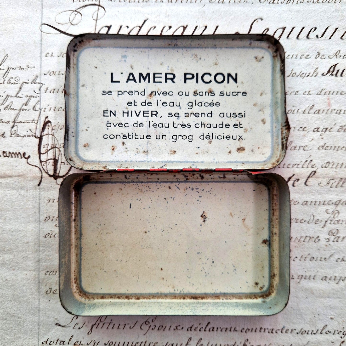 picon advertising tin card box