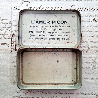 picon advertising tin card box