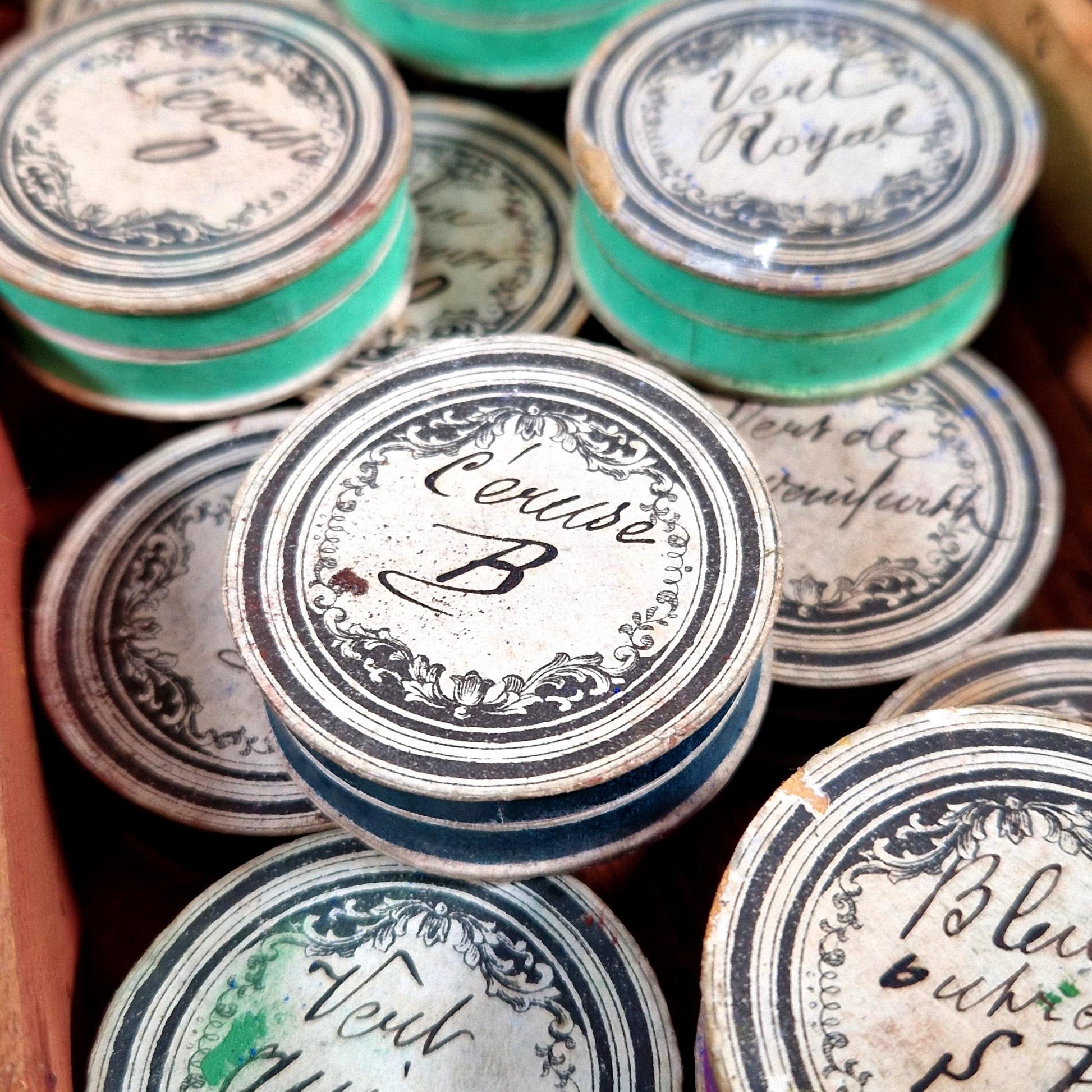 pigments artiste boites carton