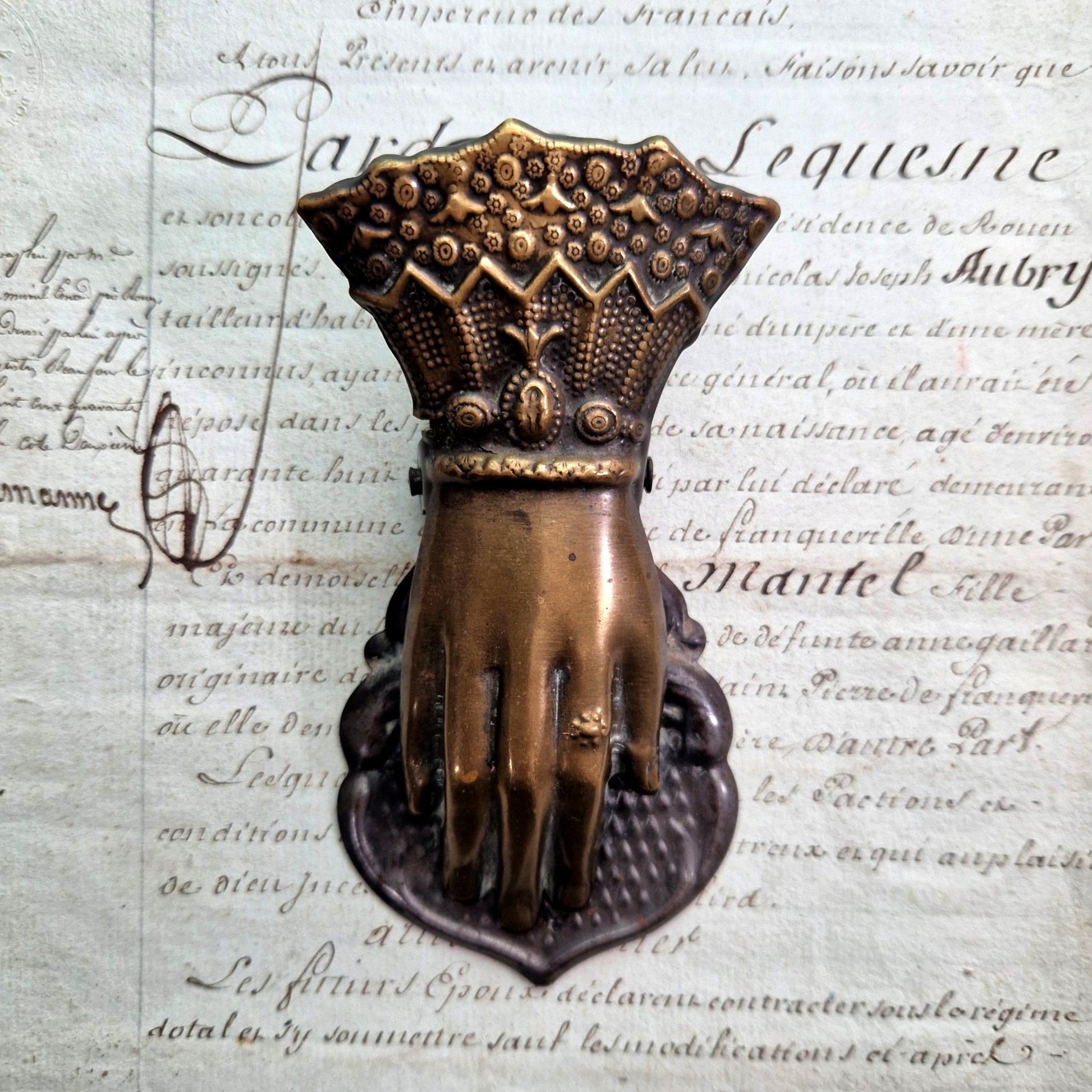 pince courrier main victorienne