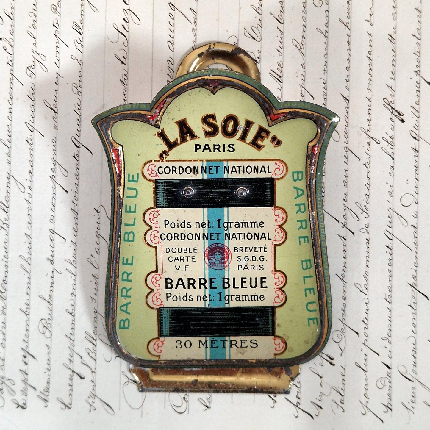 pince courrier publicitaire barre bleue