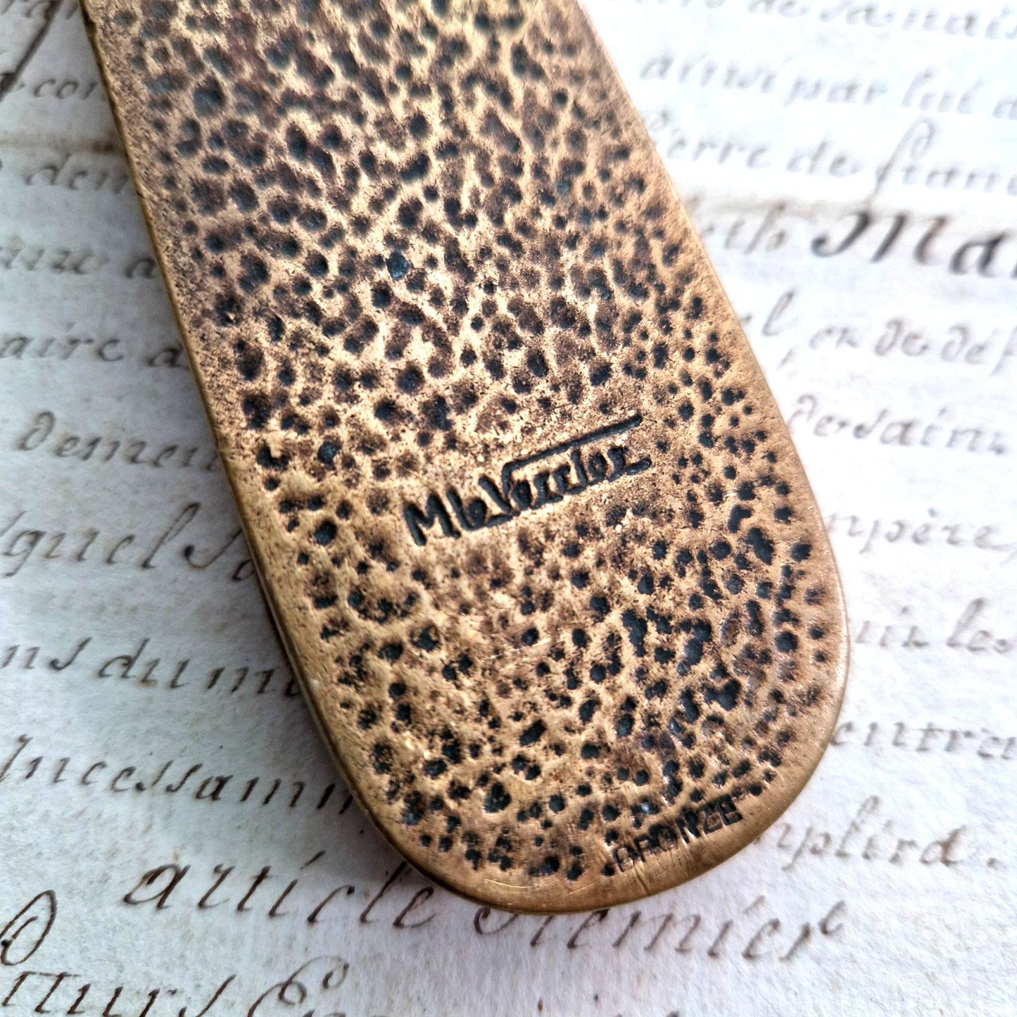 pince lettres bronze art déco