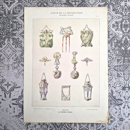 planche bijoux art nouveau maurice daurat
