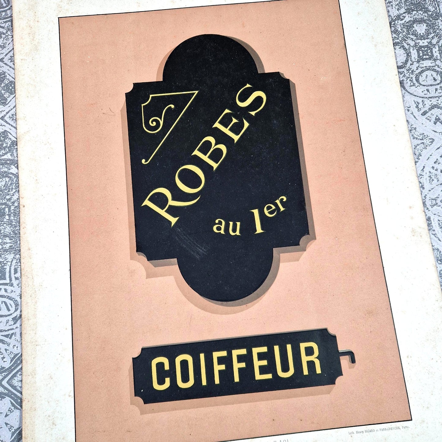 planche coiffeur robes ancienne