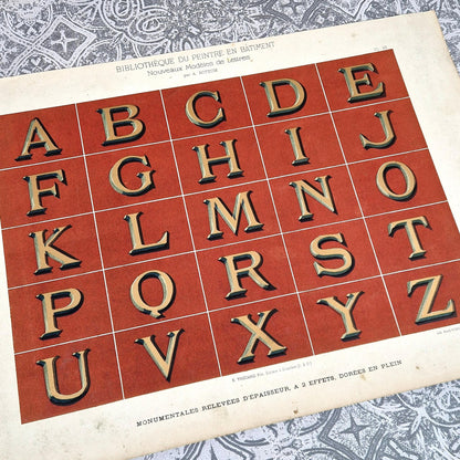 planche typographique architecturale ancienne