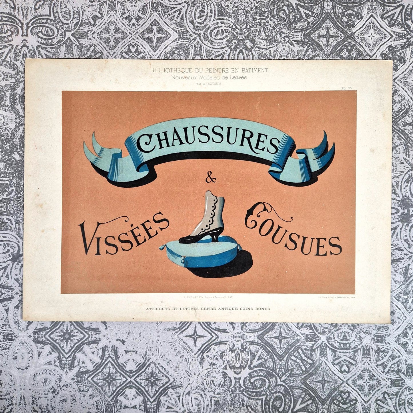 planche typographique chaussures visees cousues