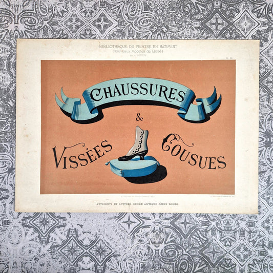 planche typographique chaussures visees cousues