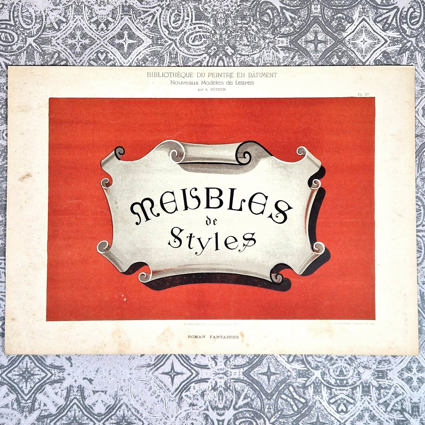 planche typographique meubles de styles