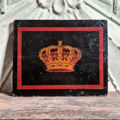 plaque bois peint caleche royale
