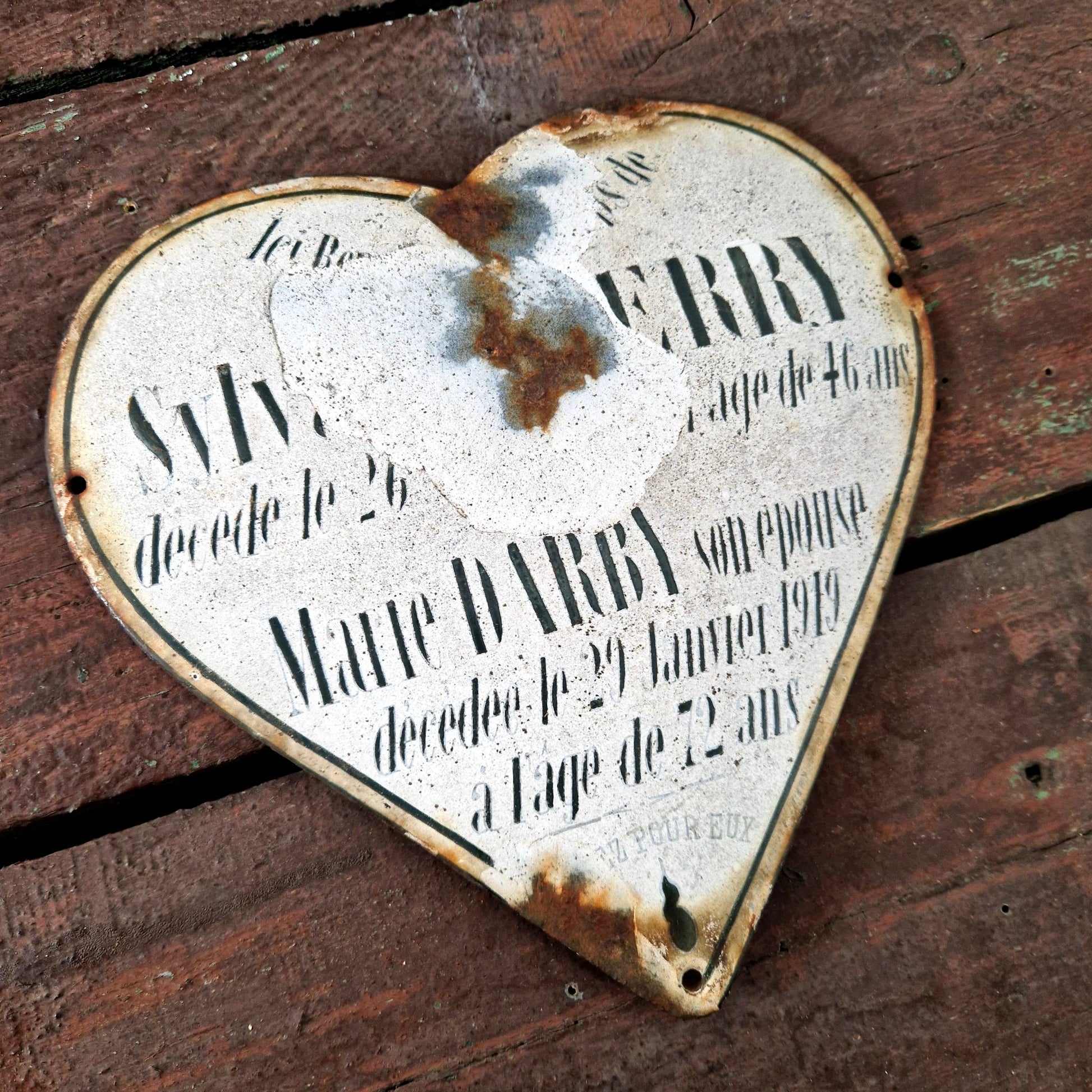 plaque cimetiere emaillee 1915