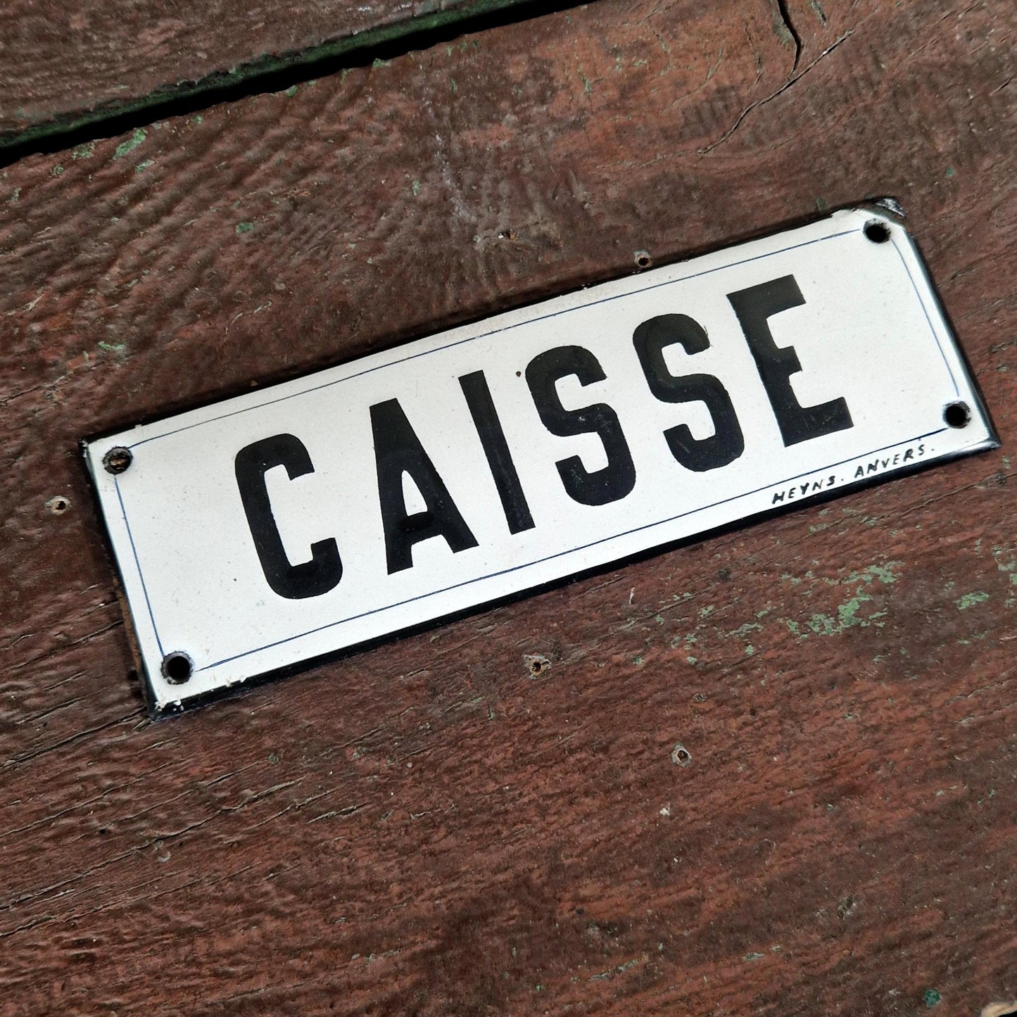 Plaque émaillée bombée « Caisse »