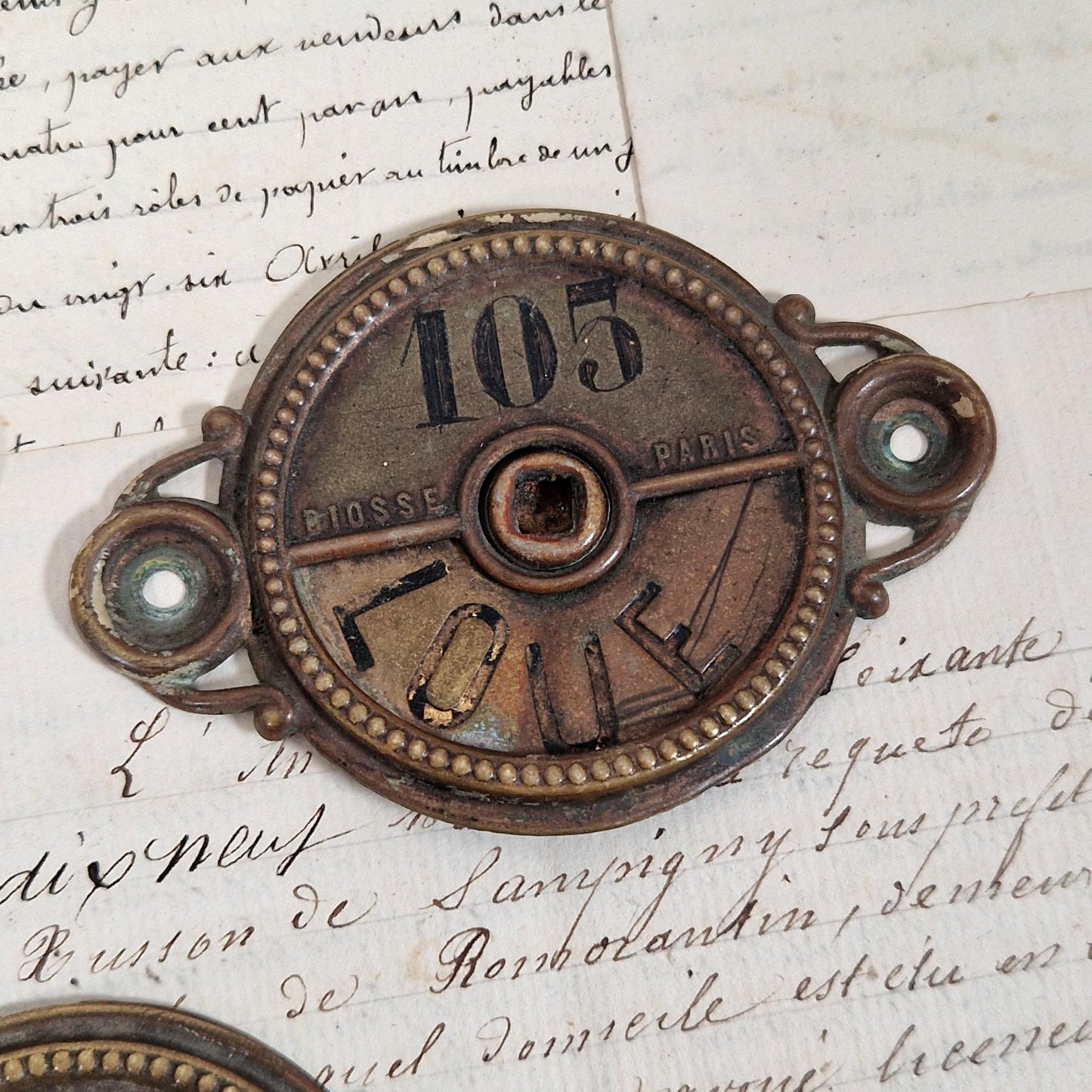 plaque de porte numerotée xixe