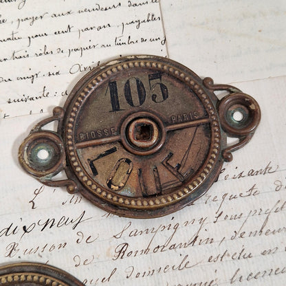 plaque de porte numerotée xixe