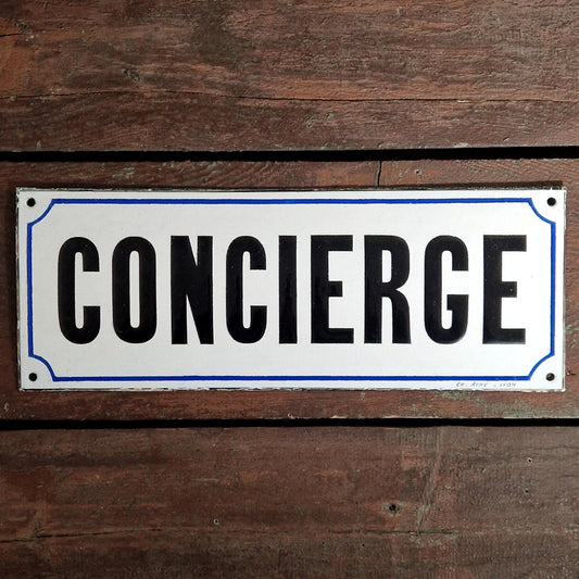 Large enamel sign "Concierge"