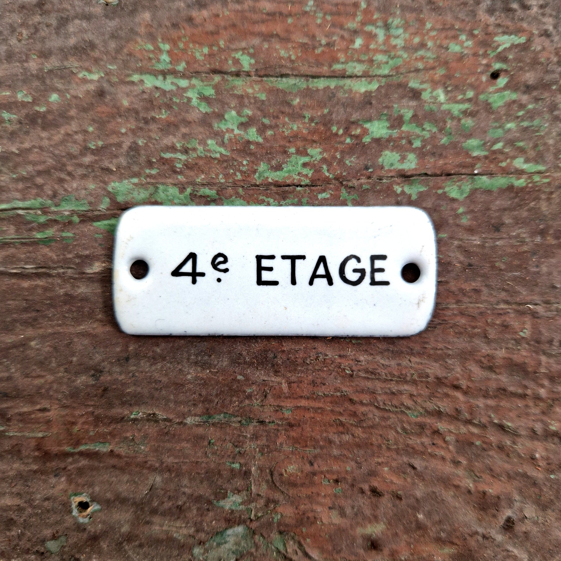plaque emaillee 4e etage ancienne