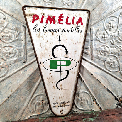 plaque emaillee ancienne pimelia triangulaire