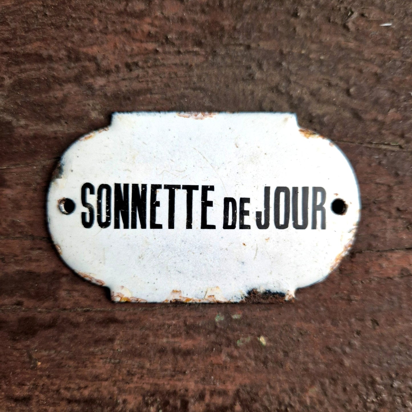 plaque émaillée ancienne sonnette de jour