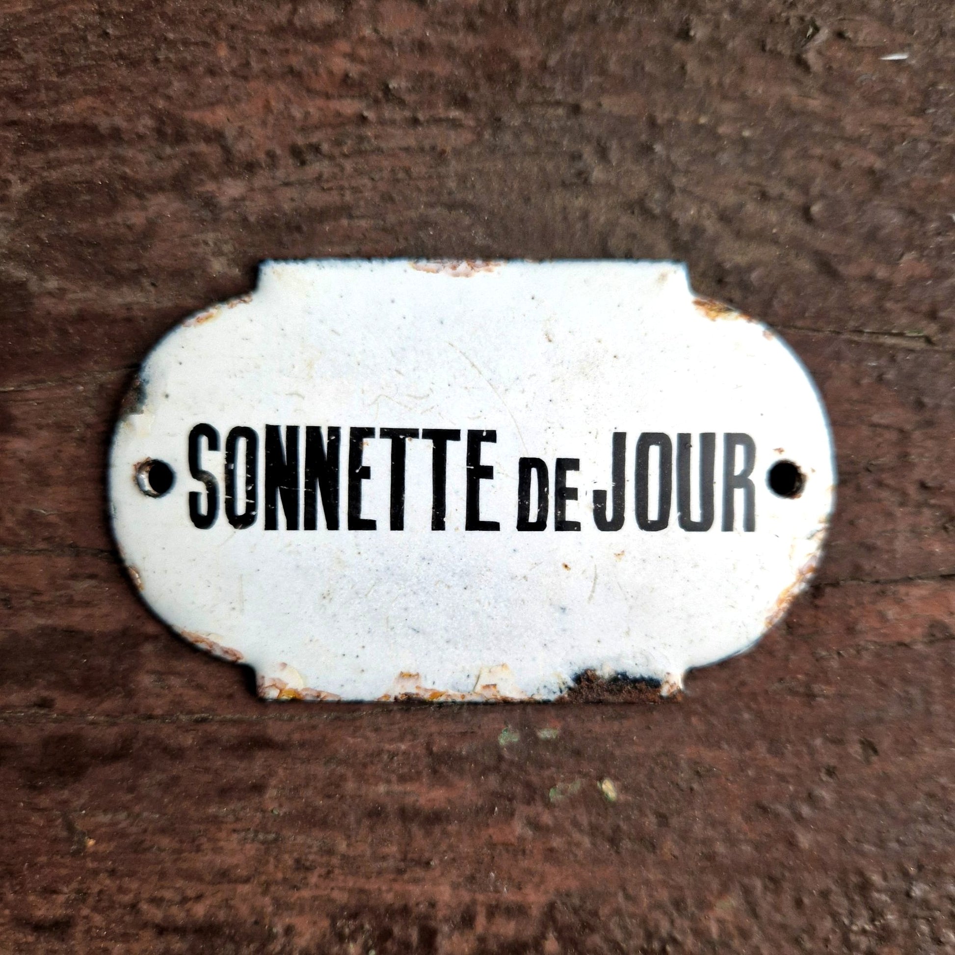 plaque émaillée ancienne sonnette de jour
