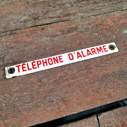 plaque emaillee blanc rouge industriel