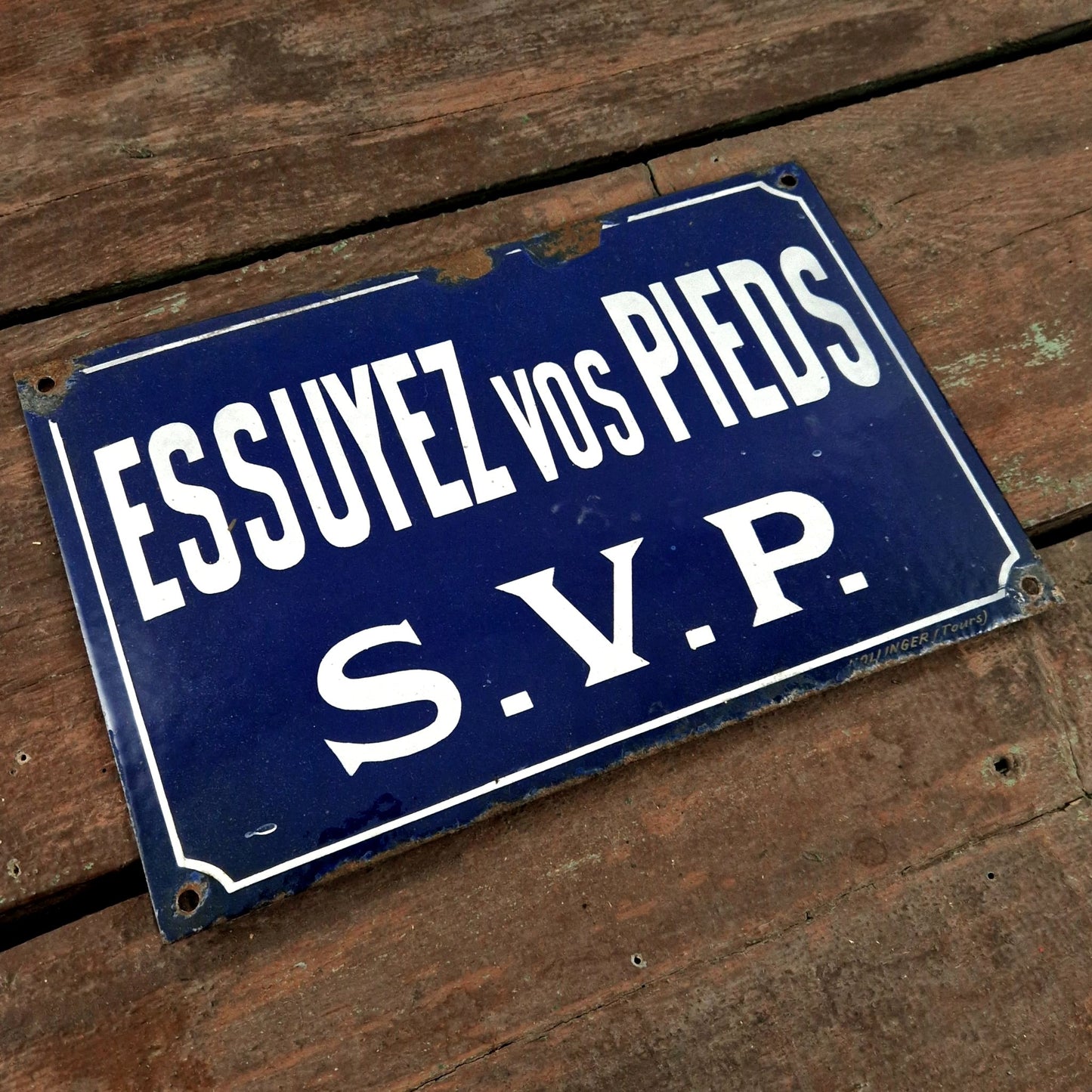 plaque émaillée bleue jolinger tours