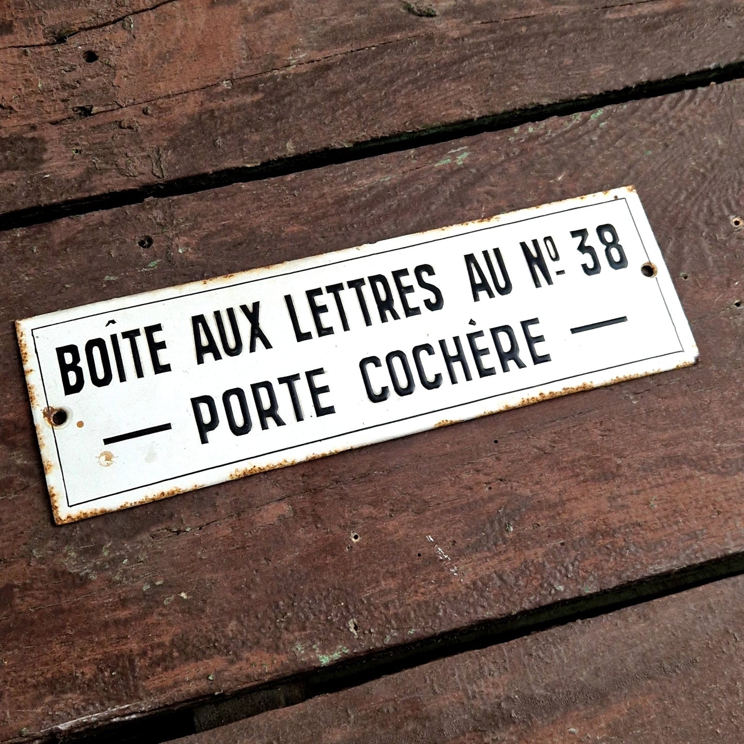 plaque émaillée boite aux lettres porte cochère
