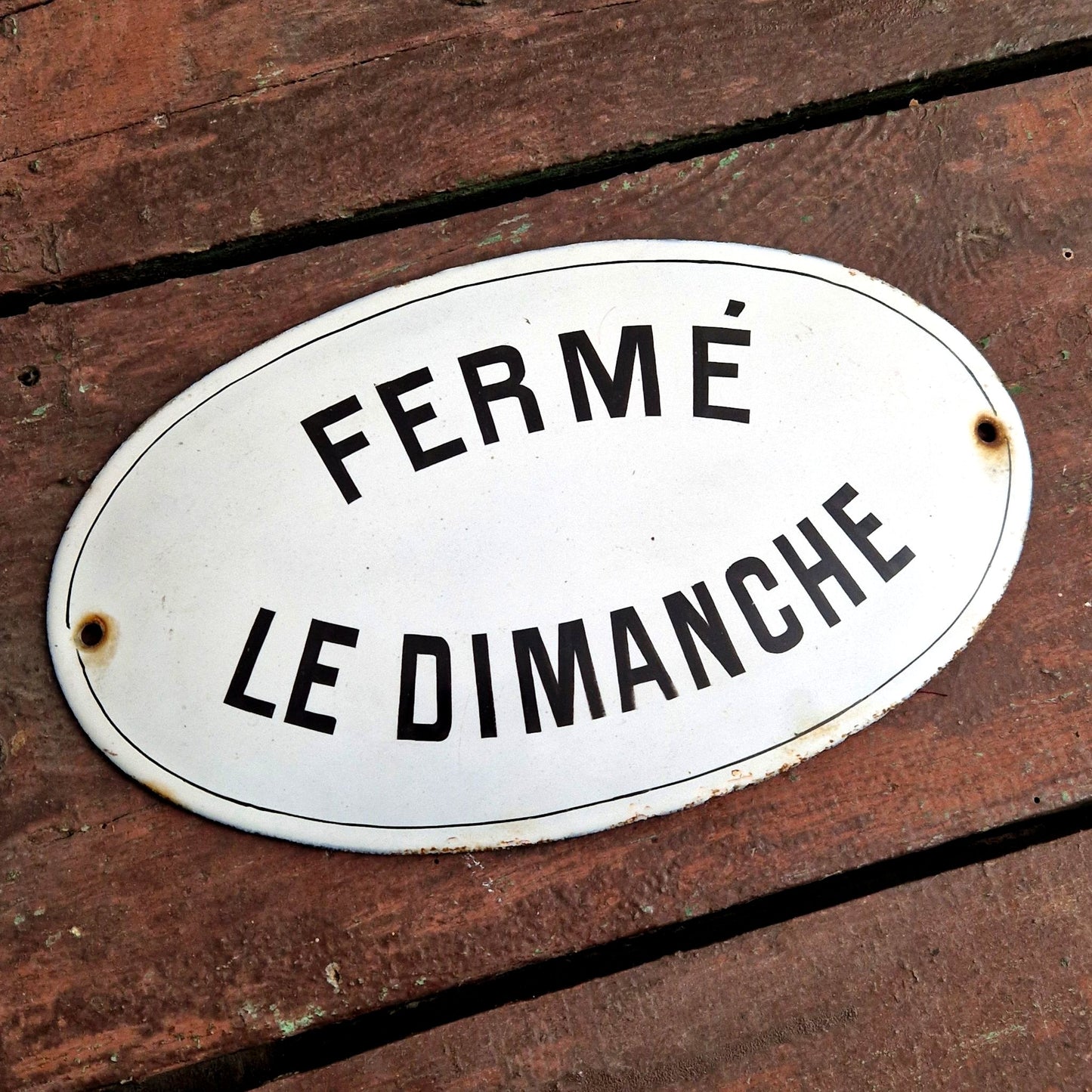 plaque émaillée boutique fermée