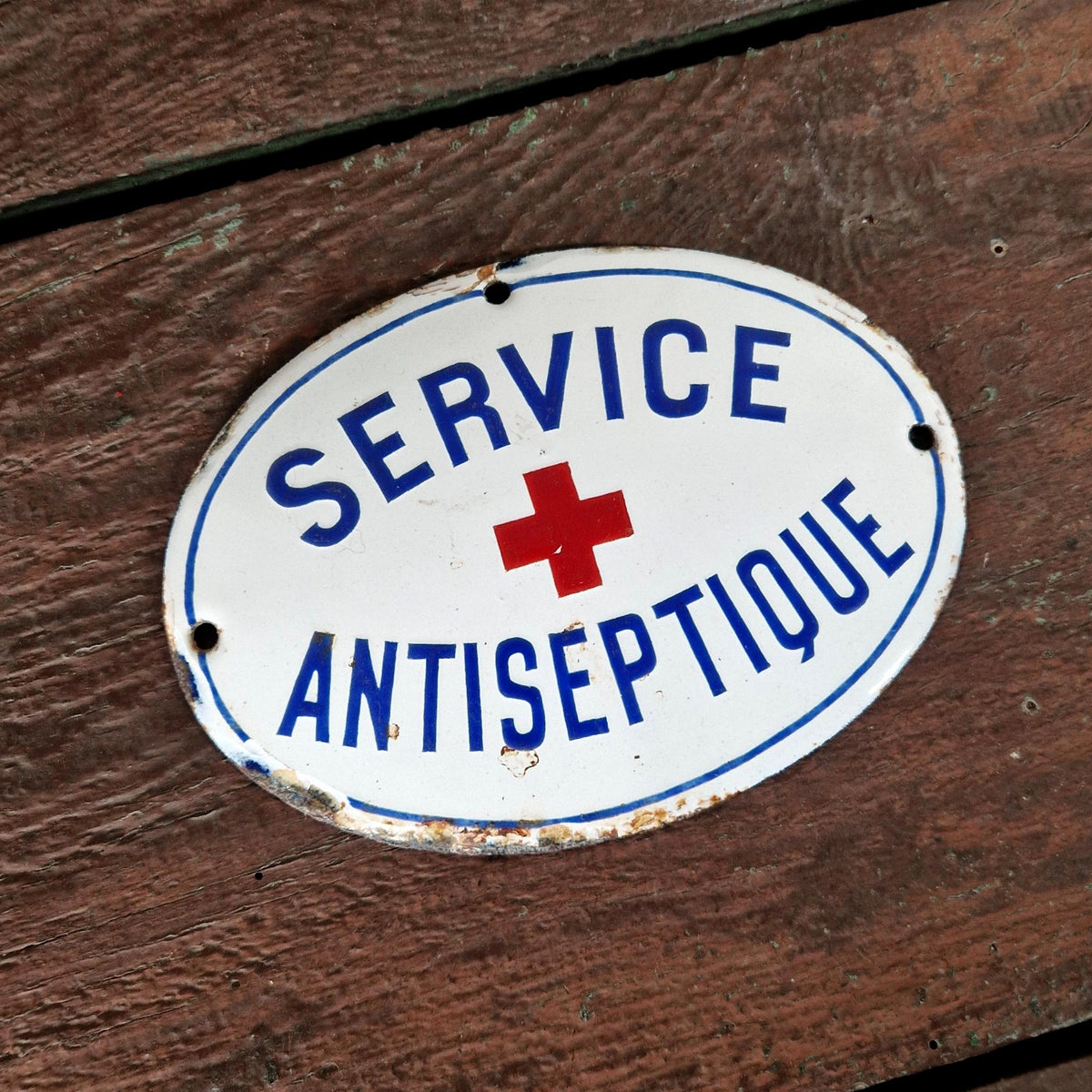 Antique enamel sign "Antiseptic Service"