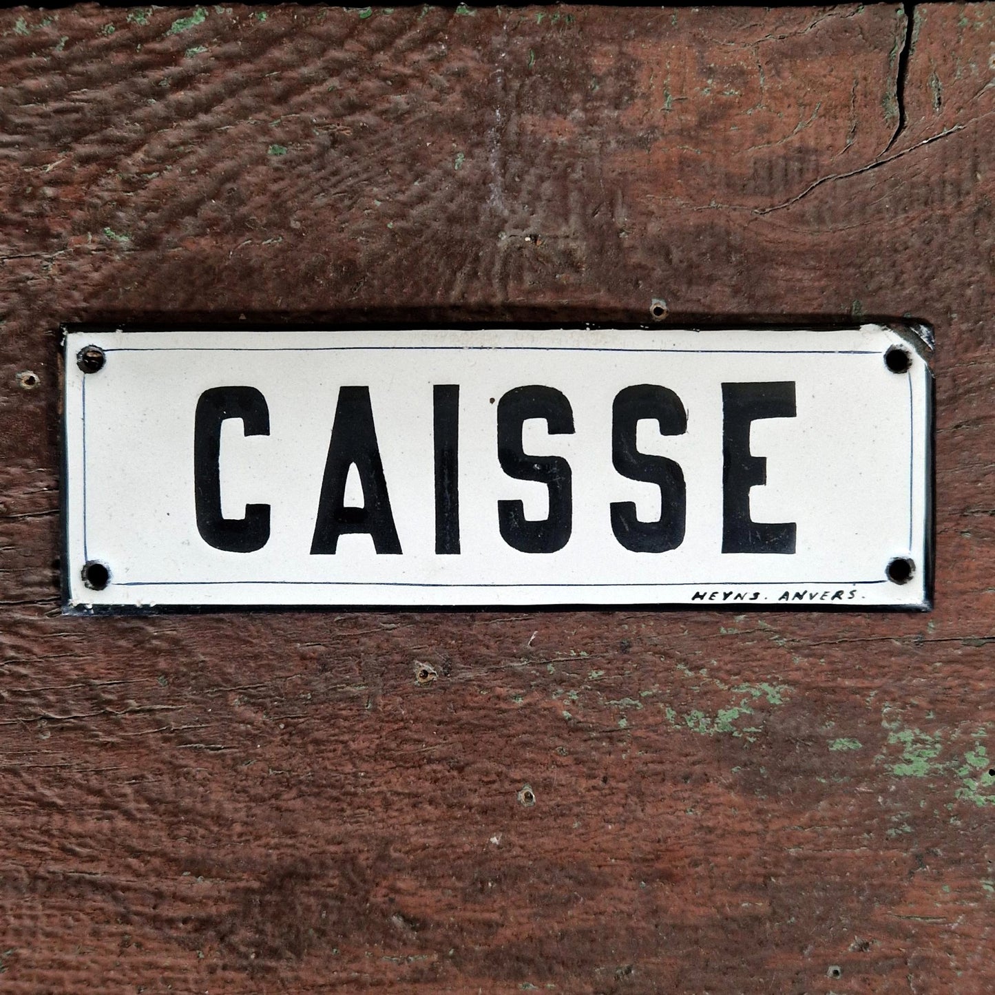Plaque émaillée bombée « Caisse »